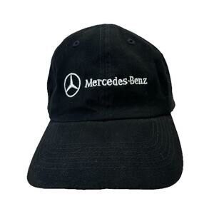 Vintage Mercedes Benz Logo Cotton Strap back Baseball Cap Black 6 Panel Luxury